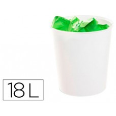 PAPELERA ECOGREEN 100% RECICLADO Y RECICLABLE BLANCO PASTEL 18 LITROS 290X310 MM ARCHIVO 2000 2001 BL PS (Espera 4 dias)